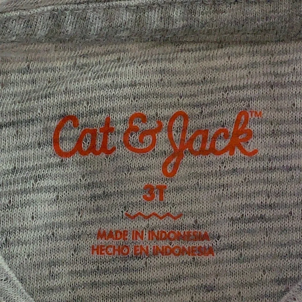 Carter's Cat & Jack Toddler 3T Green Grey Striped Henley Graphic T-Shirt Lot NWT